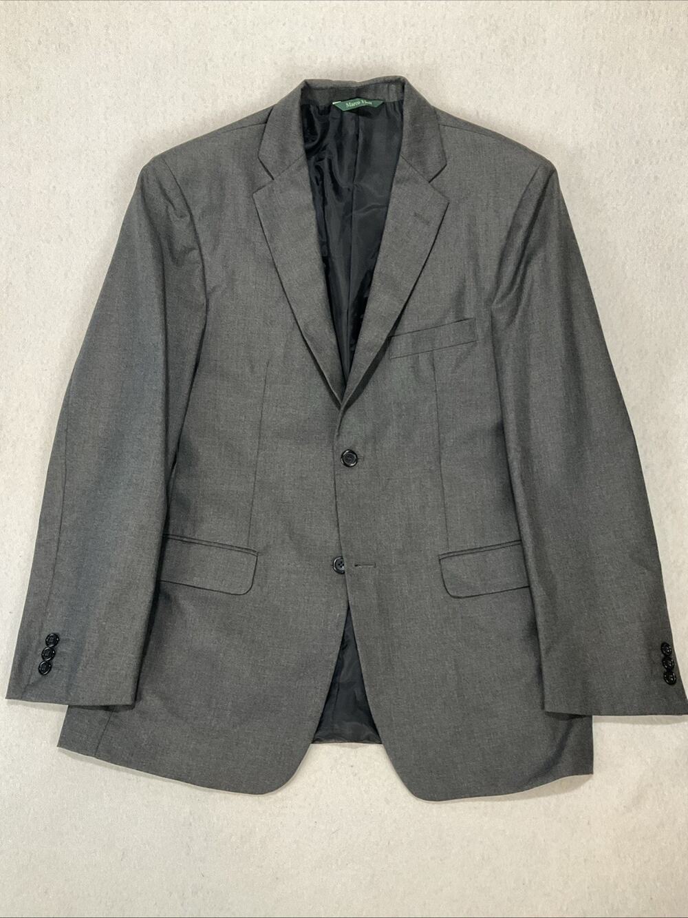 Marco Viali Grey 2 Button Double Vented Notch Blazer Suit Jacket Sport Coat 42R
